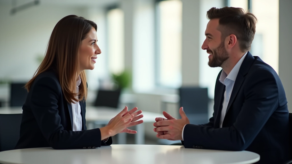 Man en vrouw hebben een diepgaand gesprek, de man stelt een vraag