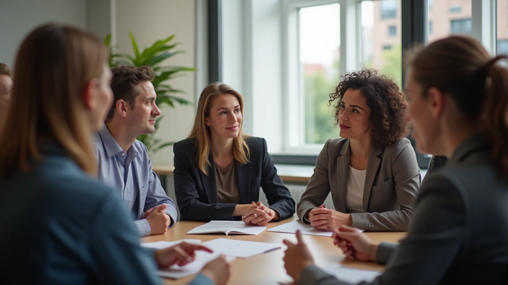 Groep deelnemers in gesprek tijdens training