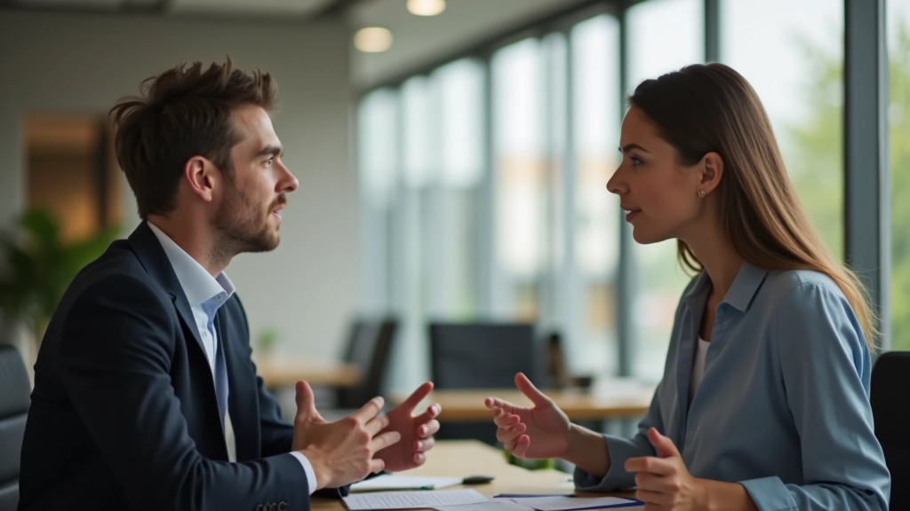 Twee mensen voeren een respectvol gesprek